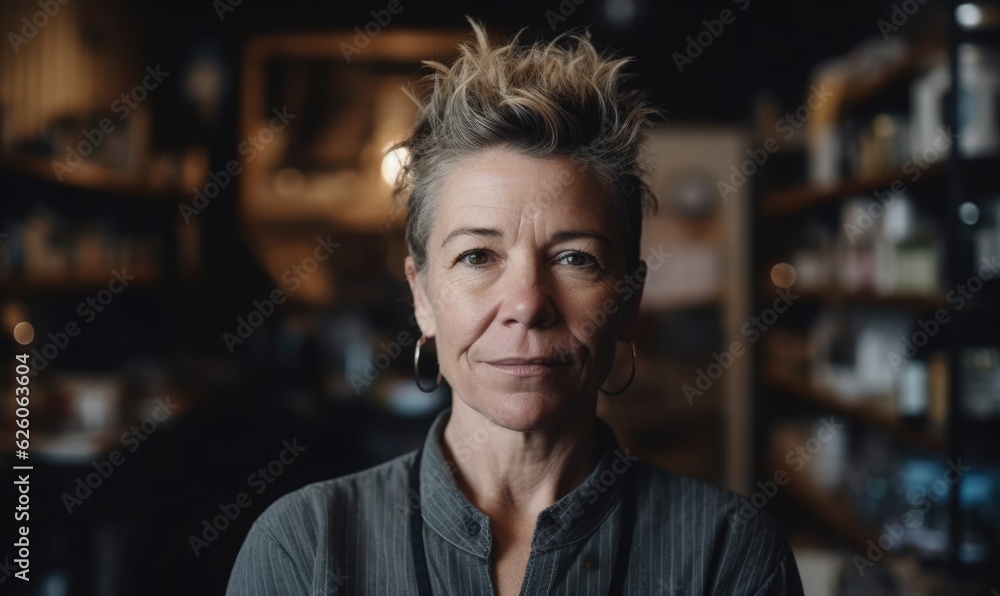Confident store owner looking at the camera in her shop Confident store owner looking at the camera in her shop
