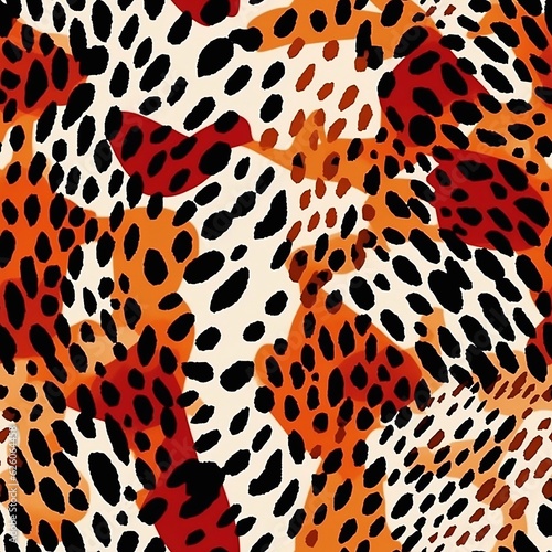 seamless leopard pattern  generative AI 