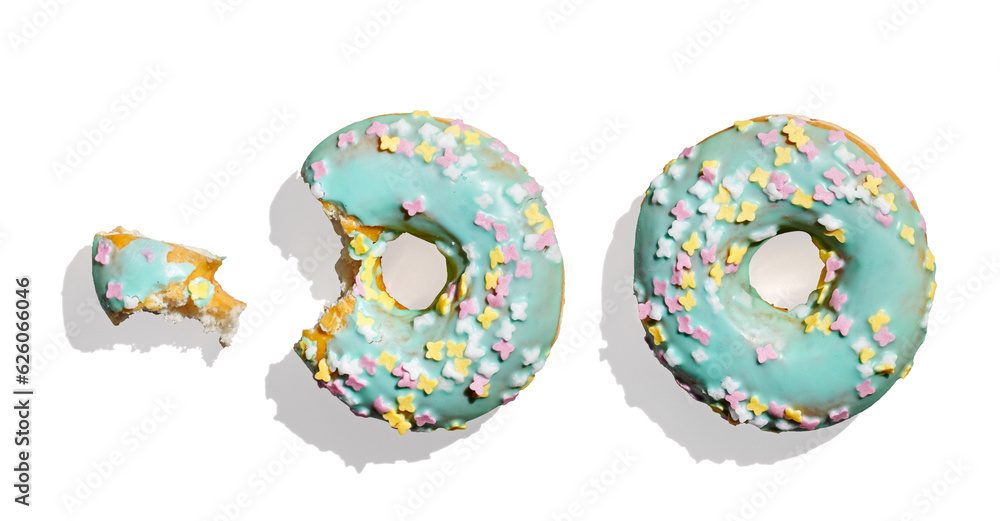 Donut on white background