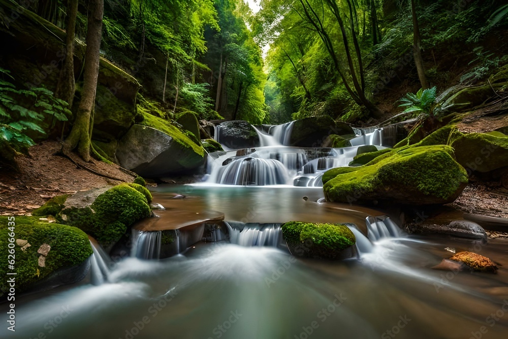 waterfall in the forest generated ai waterfall in the forest generated ai