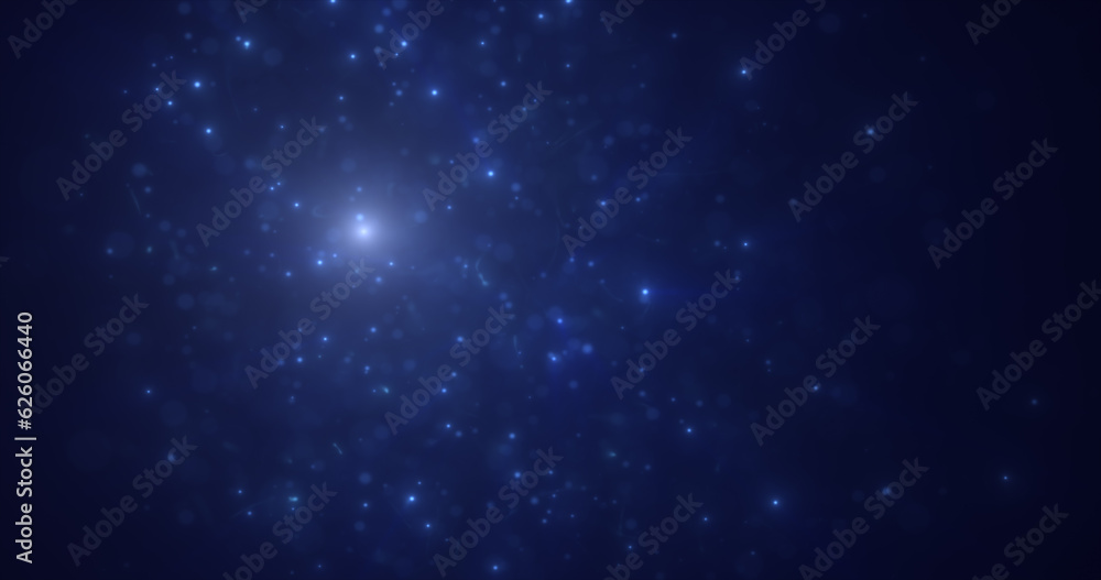 Abstract blue energy particles and dots glowing flying sparks festive with bokeh effect and blur background Abstract blue energy particles and dots glowing flying sparks festive with bokeh effect and blur background