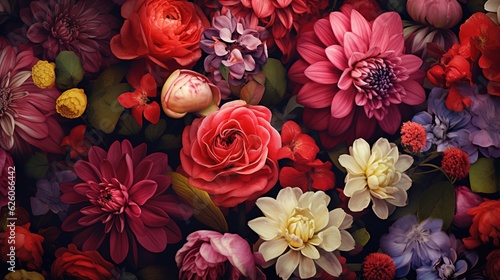 Wallpaper Mural Rainbow Bouquet Radiant Multicolor Flowers in Full Bloom Torontodigital.ca