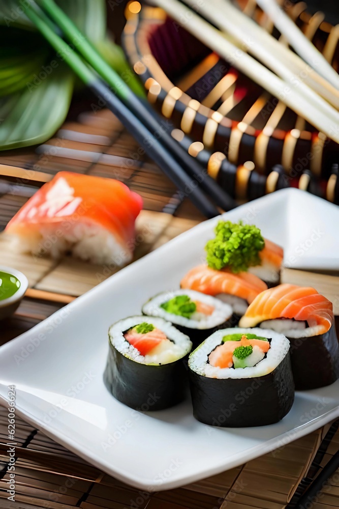 Φωτογραφία Sushi Sensation: Indulge in the Exquisite Delicacies of Artful Japanese Cuisine!