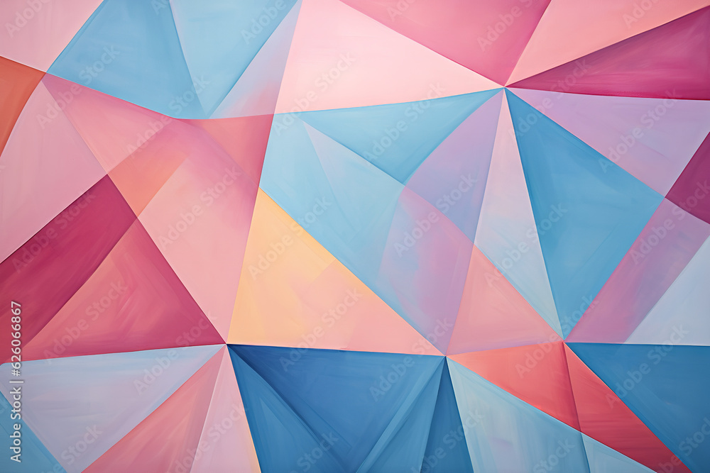 Obraz premium Calming and serene geometric pattern, abstract style, acrylic paint