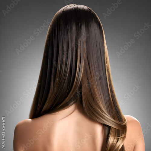 Woman with brown long hair