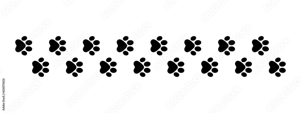 Paw vector foot trail. Dog, puppy, cat, animal tracks. Paws decoration, design element. Paw vector foot trail. Dog, puppy, cat, animal tracks. Paws decoration, design element.