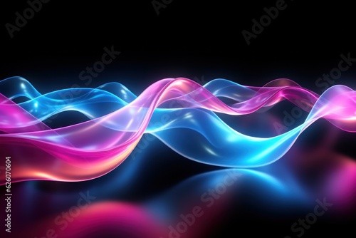 Abstract Neon Wave background. Illustration