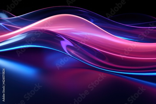 Abstract Neon Wave background. Illustration