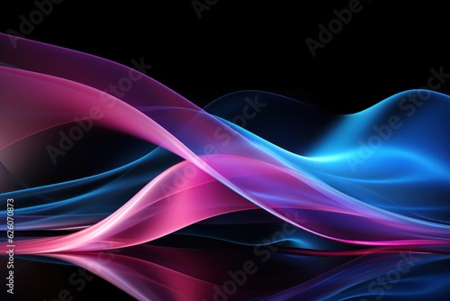 Abstract Neon Wave background. Illustration 