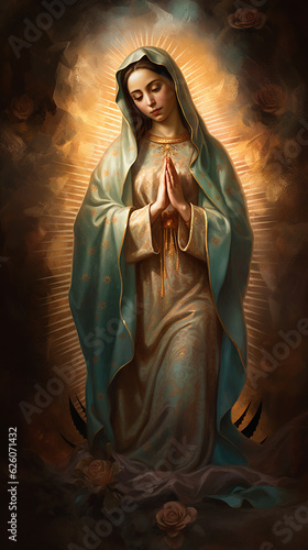 uma pintura religiosa, Virgem de Guadalupe