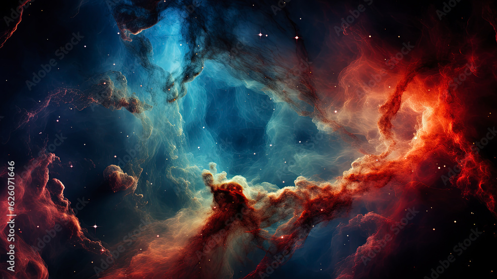 Undiscovered Nebula. Unexplored worlds. 