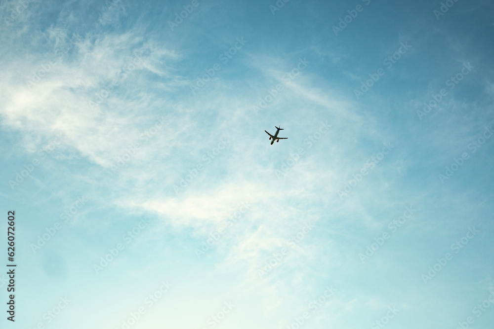 Blue sky with an airplane. Blue sky with an airplane.