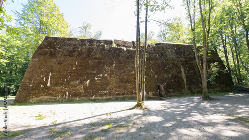 Ketrzyn, Gierloz, Poland - May 31, 2023: Old Nazi bunker complex Wolfsschanze used by Adolf Hitler in a forest in Poland
