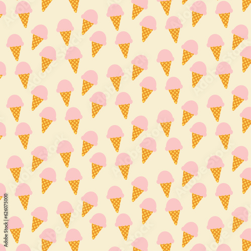 Crème glacée de dessin animé, motif vectoriel harmonieux à la manière de gribouillis