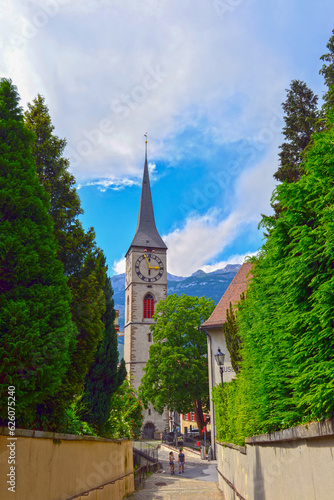 Kirchturm der Martinskirche Chur, Kanton Graubünden (Schweiz)