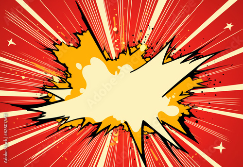 VIntage retro comics boom explosion crash bang cover book design with light and dots.