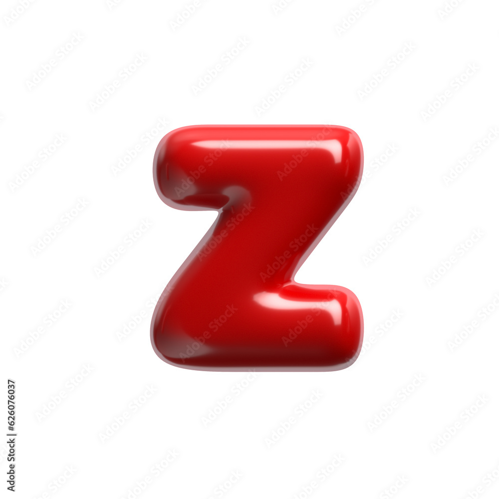 red cartoon letter Z - Lower-case 3d glossy font - Suitable for events, design or passion related subjects red cartoon letter Z - Lower-case 3d glossy font - Suitable for events, design or passion related subjects