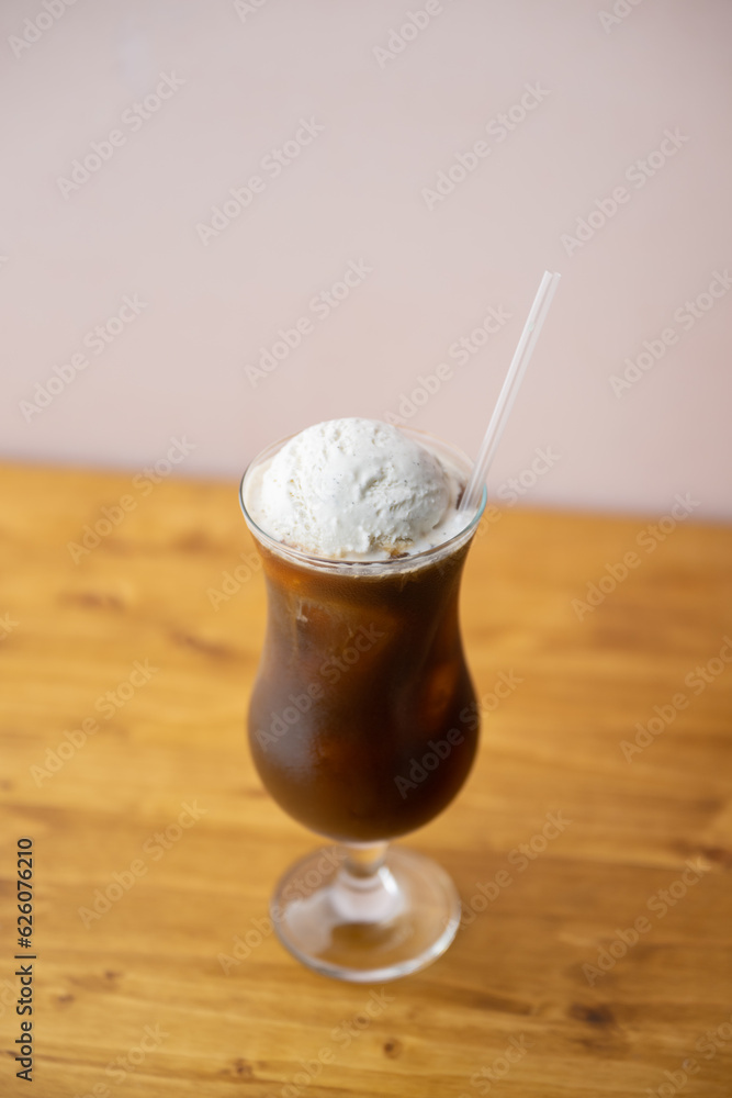coffee float, japanese style iced coffee with vanilla ice cream coffee float, japanese style iced coffee with vanilla ice cream