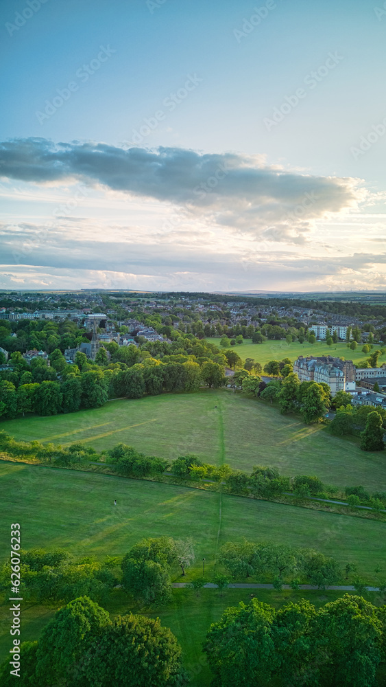 Aerial view taken in Harrogate during the summer
