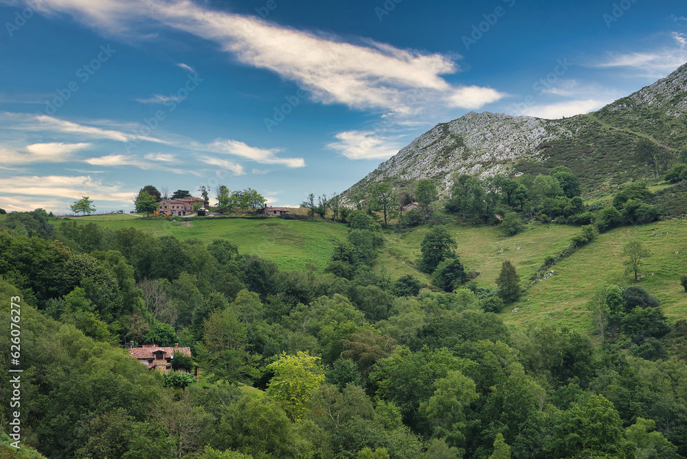 Fototapeta premium Les Praeres, Sierra de Peñamayor, Nava municipality, Asturias, Spain
