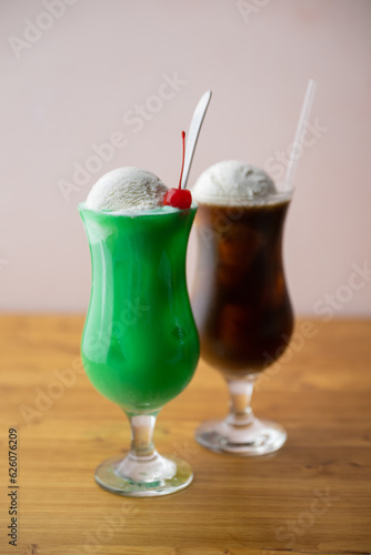 cream soda and coffee float  japanese cafe drink