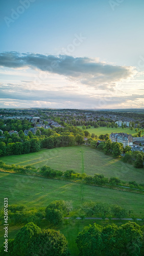 Aerial view taken in Harrogate during the summer
