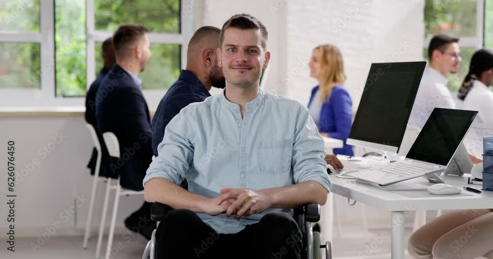 Business People With Disability In Office Workplace Business People With Disability In Office Workplace