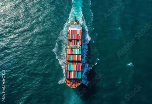 big container ship sailing through the ocean