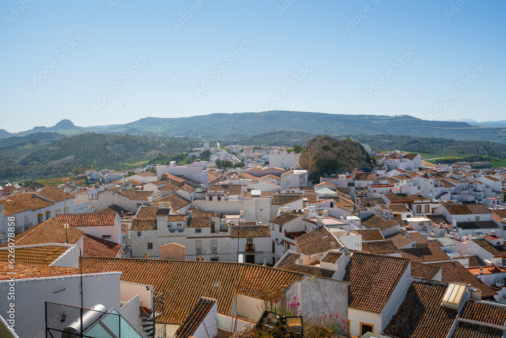 Aerial view of Olvera city - Olvera, Andalusia, Spain