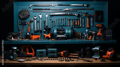 work tools, in the workshop, celebrating worker's day, tweezers and everything that fits in a backpack