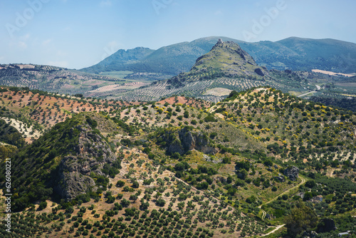 Mountains View from Olvera with the Iron Castle of Pruna - Olvera, Andalusia, Spain photo