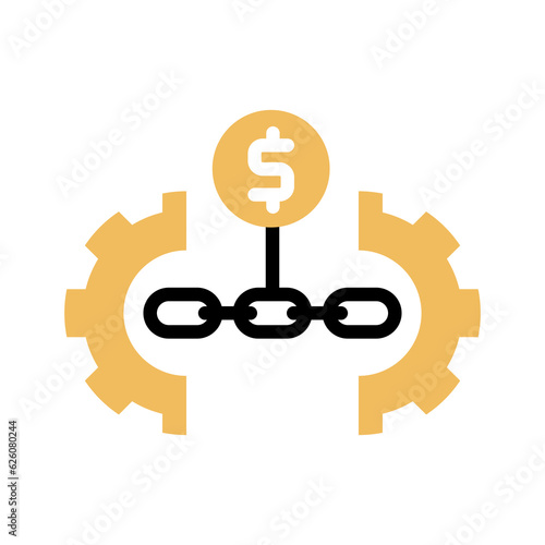 value chain icon.business chain,money chain illustration. isolated on white background