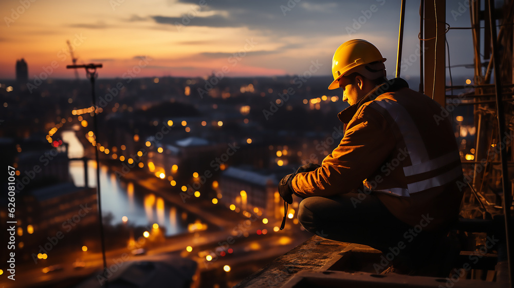 construction worker man Generative Ai construction worker man Generative Ai