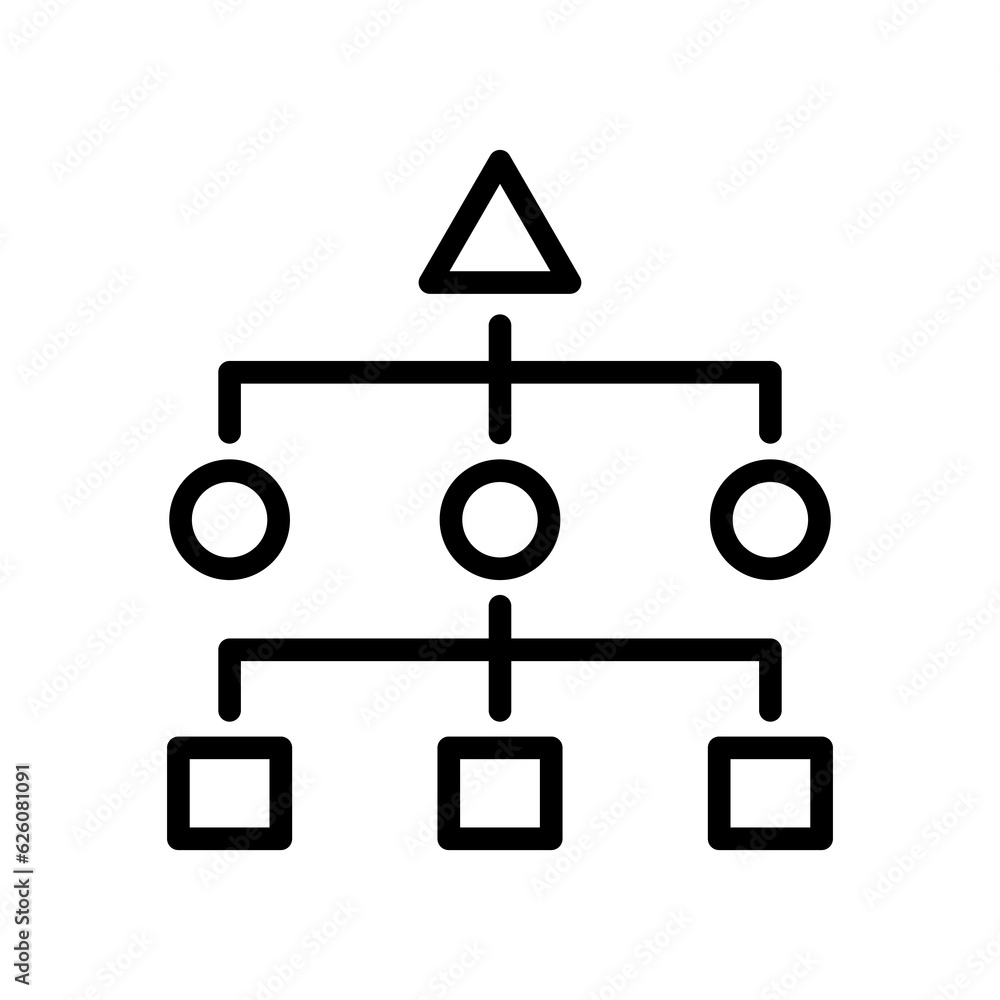 organization management hierarchical icon vector illustration isolated on white background organization management hierarchical icon vector illustration isolated on white background