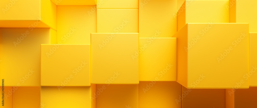 Yellow minimal geometric abstract background with copy space. Generative AI Yellow minimal geometric abstract background with copy space. Generative AI