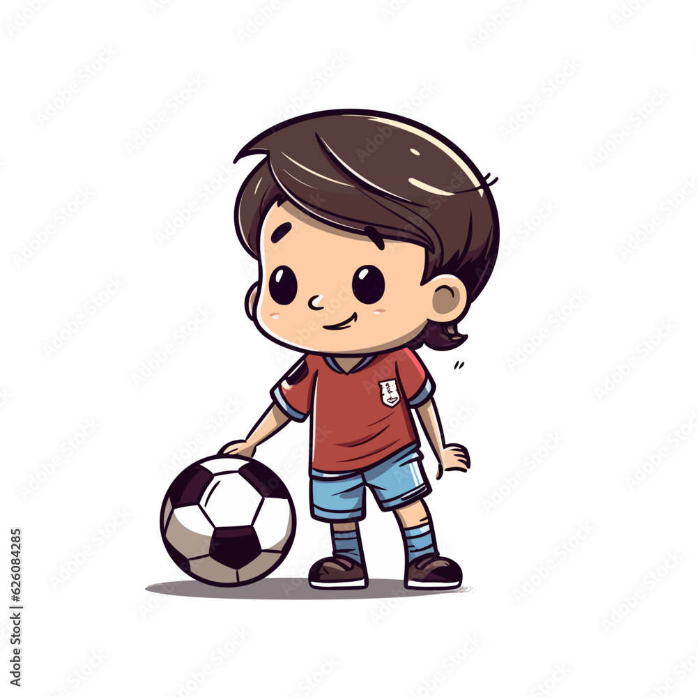 Boy Playing Soccer Illustration Boy Playing Soccer Illustration