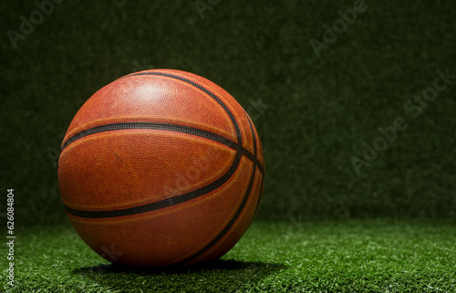 basketball ball on green background for banner background