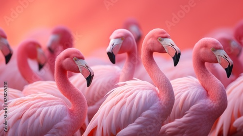 Obraz na płótnie Flamingo on pink background