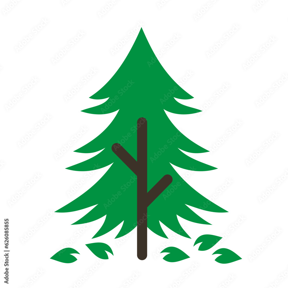 Fototapeta premium Forest Pine Trees Nature Flat Design