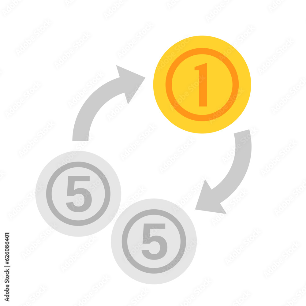Money Coin Currency Forex Exchange Flat Design Money Coin Currency Forex Exchange Flat Design
