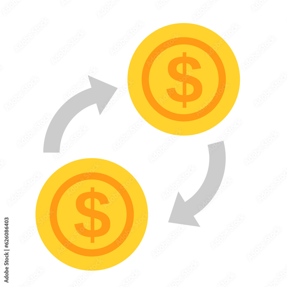 Money Coin Currency Forex Exchange Flat Design Money Coin Currency Forex Exchange Flat Design