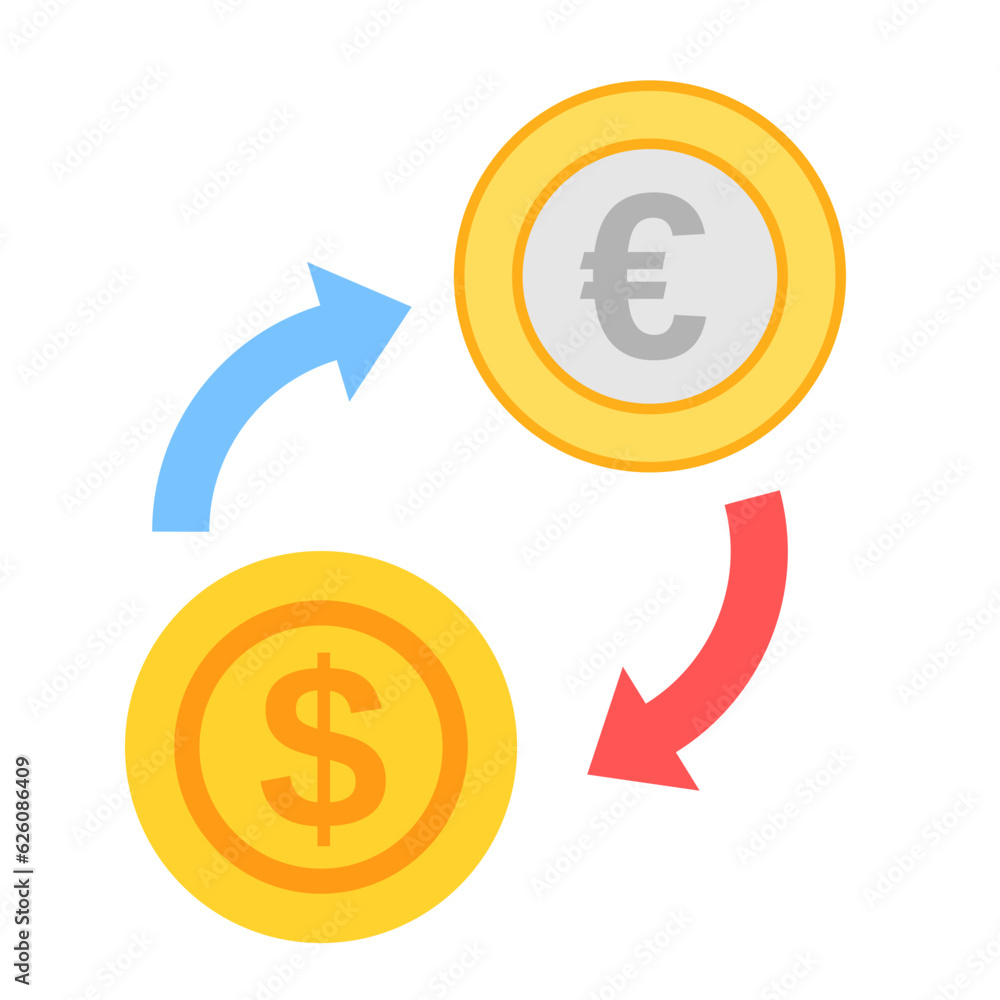 Money Coin Currency Forex Exchange Flat Design Money Coin Currency Forex Exchange Flat Design