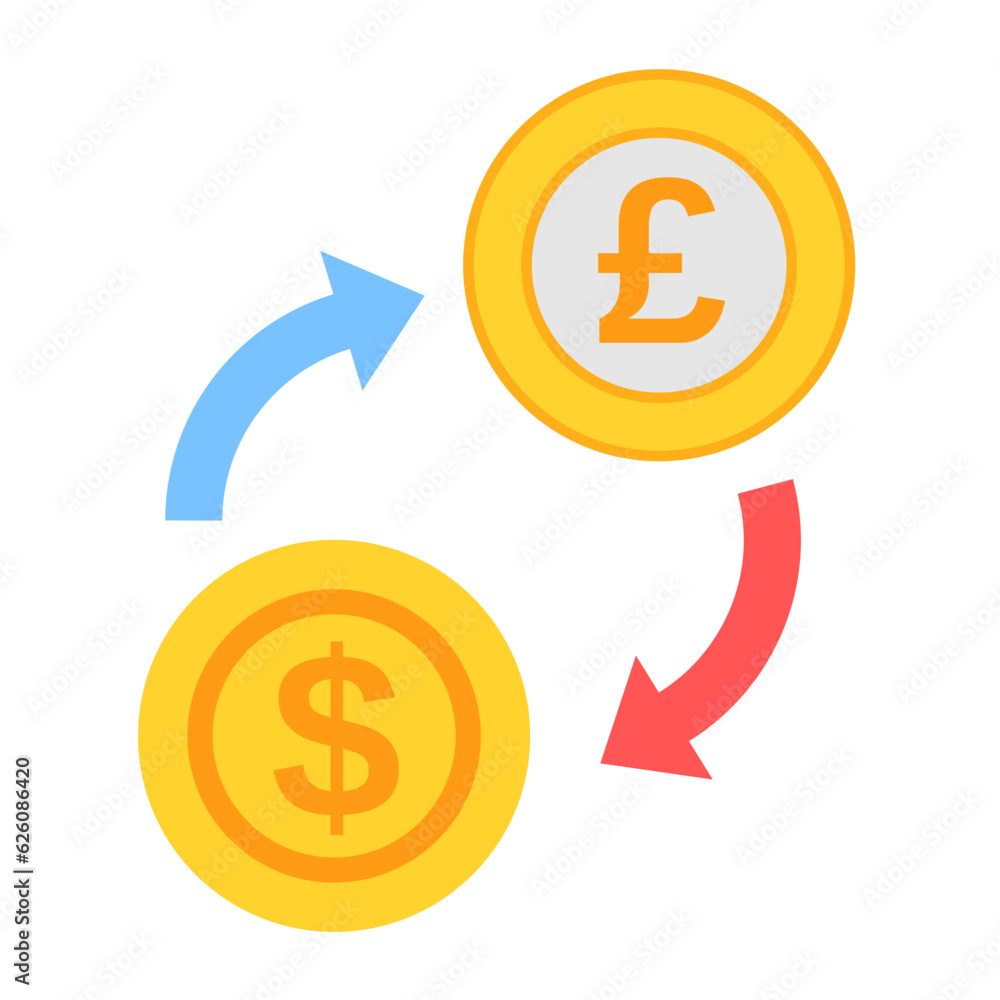Money Coin Currency Forex Exchange Flat Design Money Coin Currency Forex Exchange Flat Design