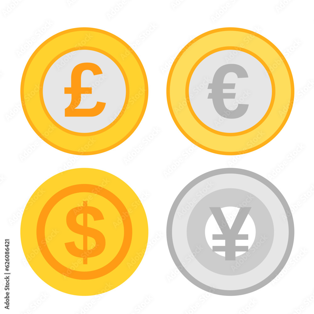 Money Coin Currency Forex Exchange Flat Design Money Coin Currency Forex Exchange Flat Design