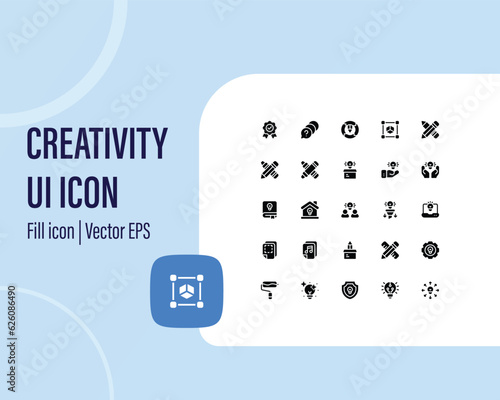 Graphic design web icons in line style. Icons for graphic design, creative package, stationary, software, creativity, tools, drawing, collection. Vector illustration.