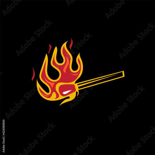 match on black background simple vector illustration