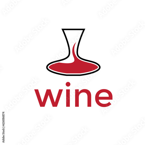 decanter with wine simple vector illustration