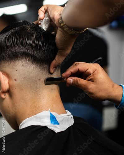 men's haircut at barbershop