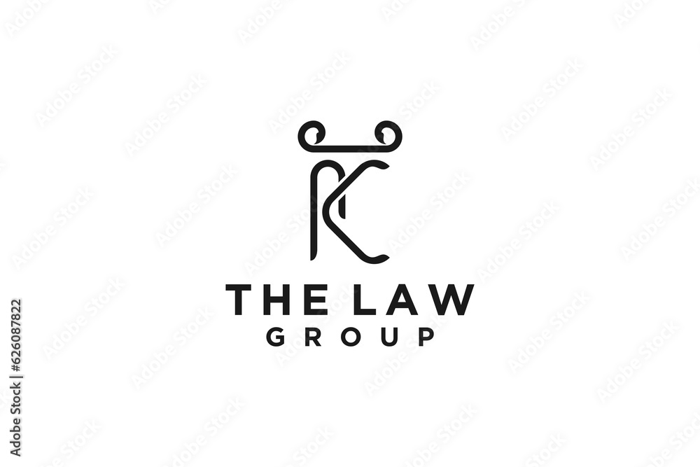 Obraz premium K initial logo design for law legal business consulting