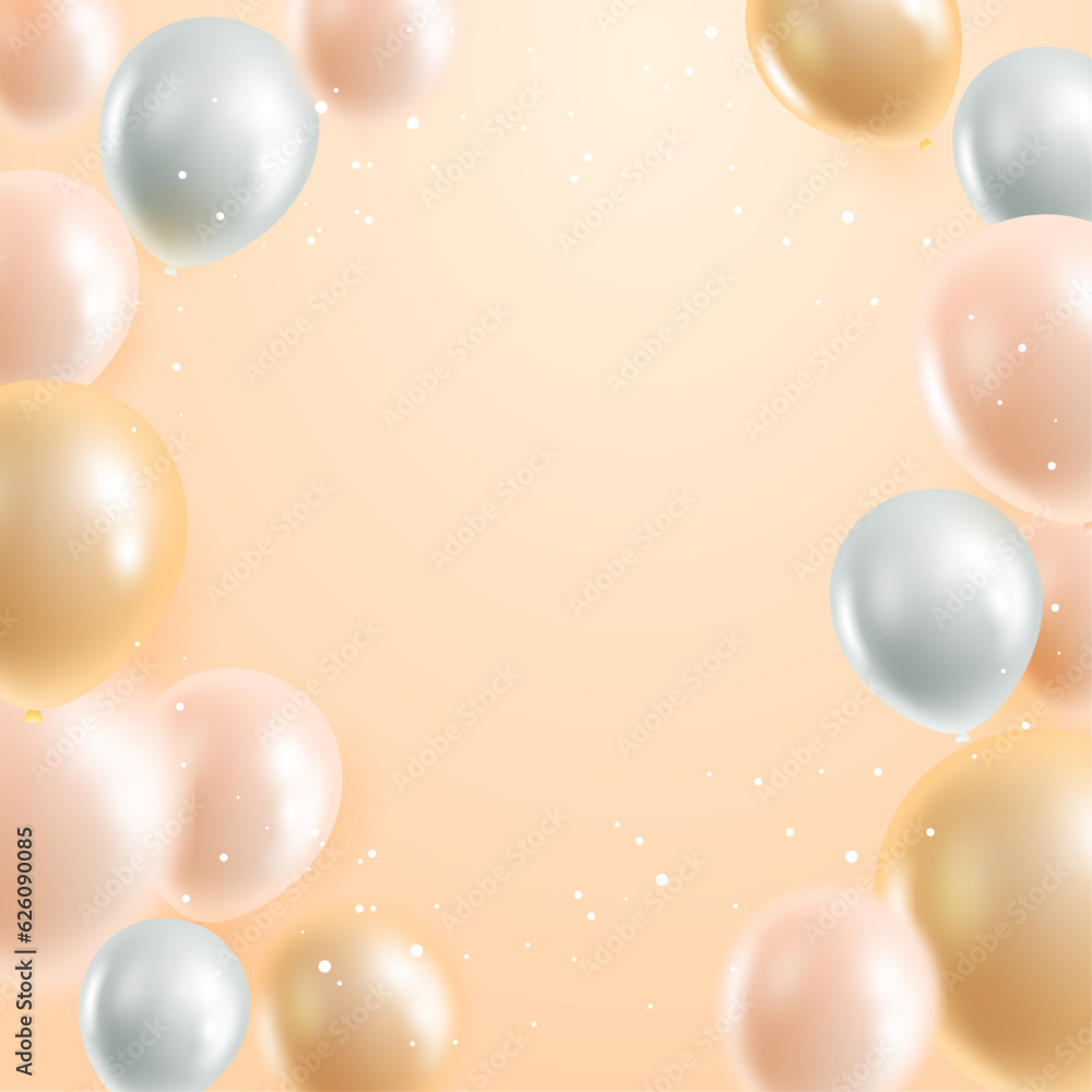 Vector realistic sale background with balloons